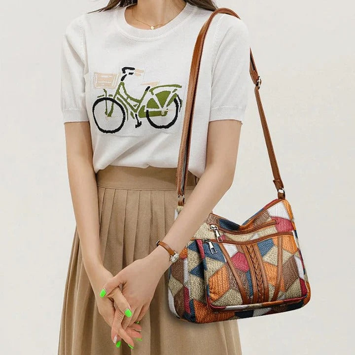 Sac à main en cuir mosaïque