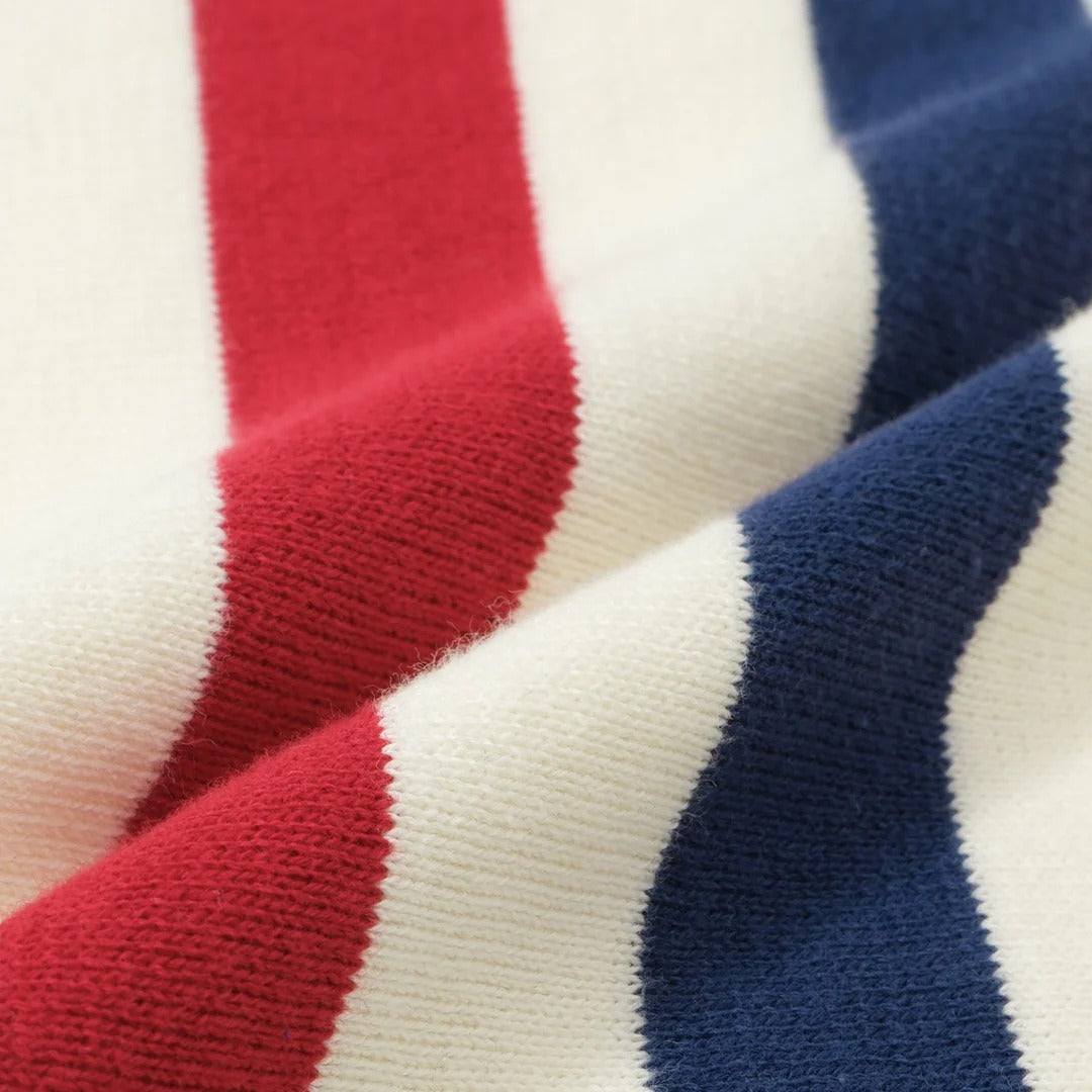 Pull rayé – Crème, style rétro