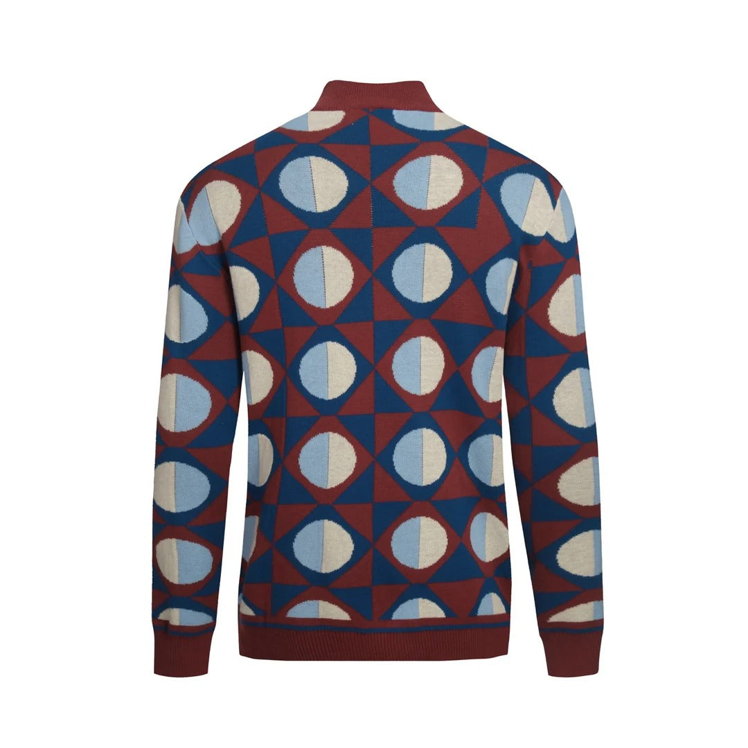 Pull à col montant multicolores rétro artistiques
