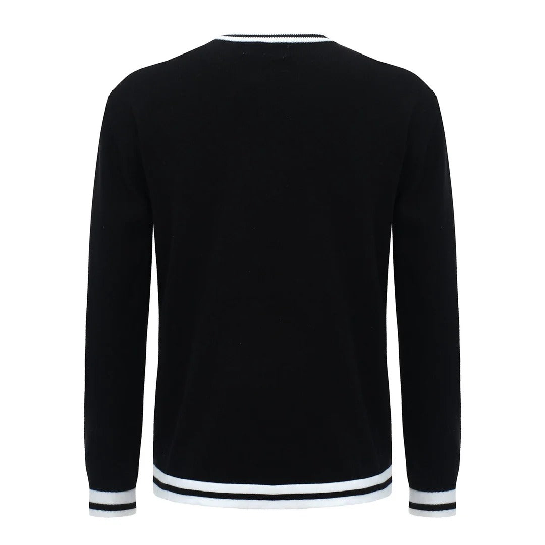 Pull universitaire rétro – Noir vintage