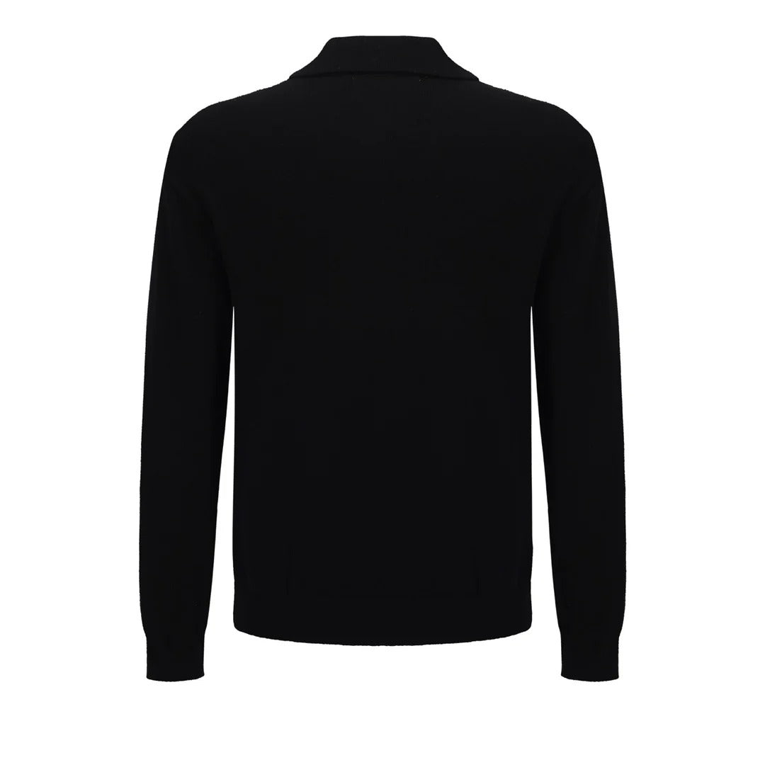 Veste en maille zippée rétro – Noir vintage