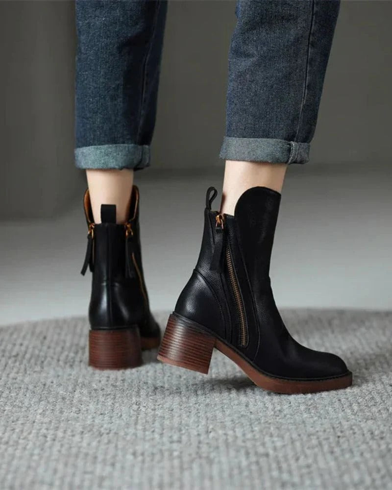 Gabrielle | Botte en cuir avec un talon confortable