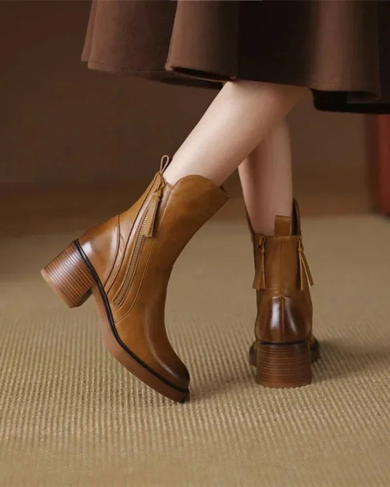 Gabrielle | Botte en cuir avec un talon confortable