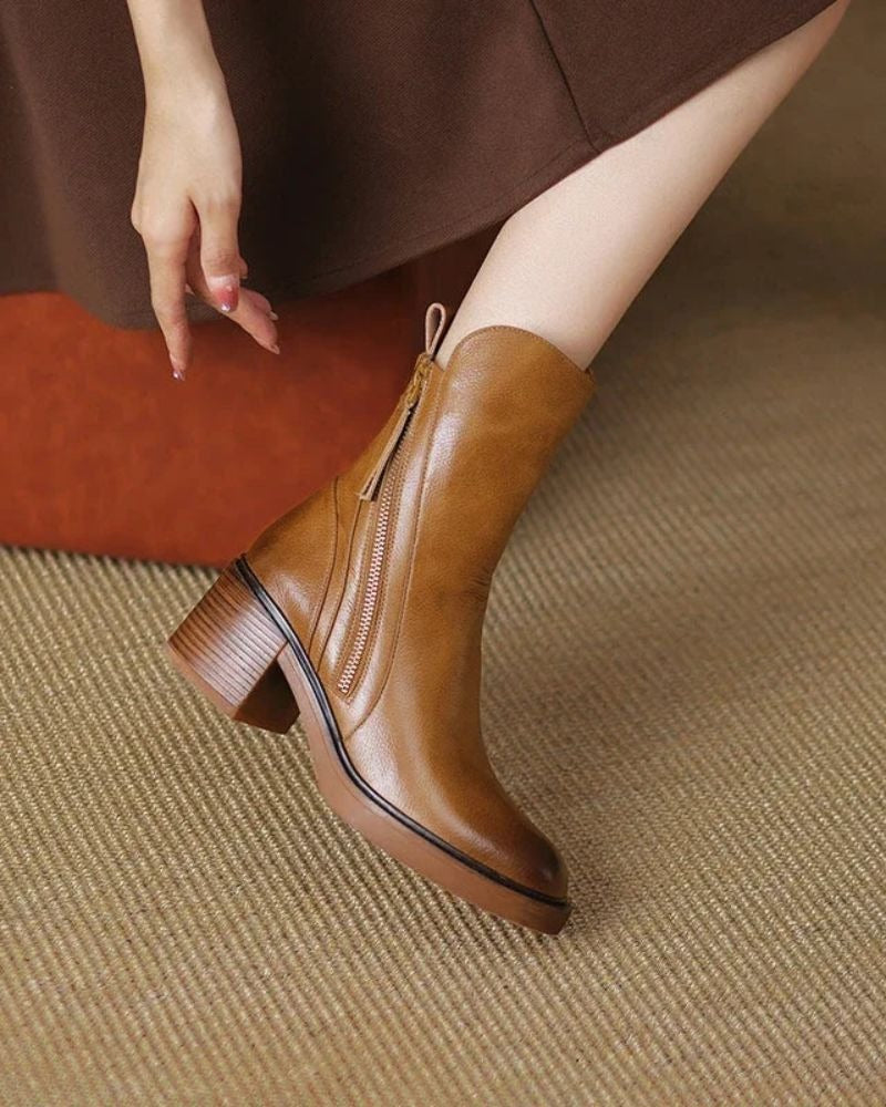 Gabrielle | Botte en cuir avec un talon confortable