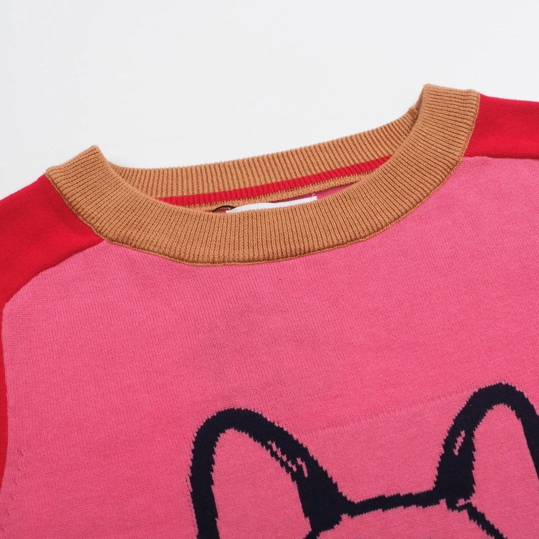 Pull rose – style rétro