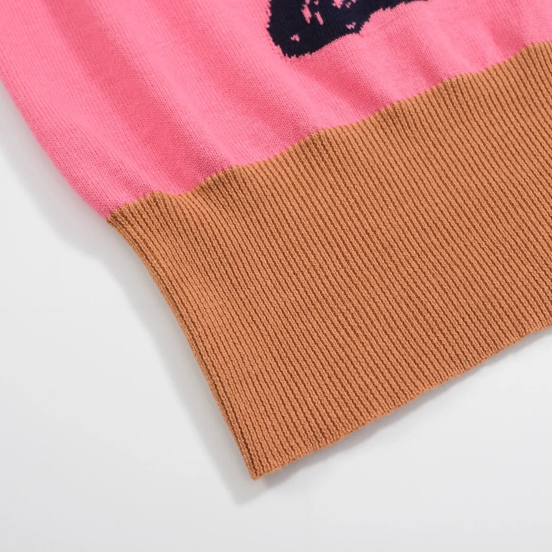 Pull rose – style rétro