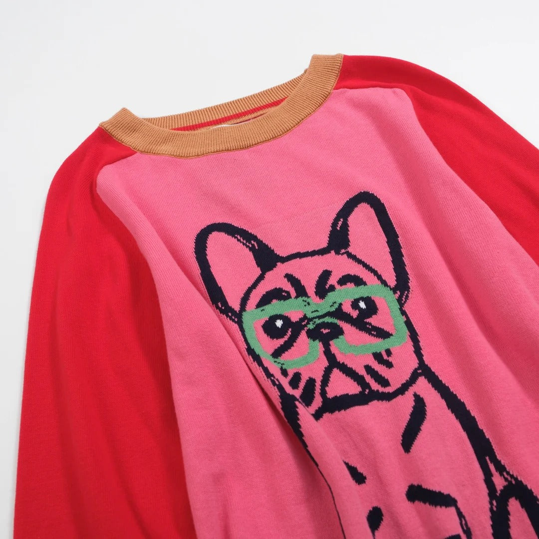 Pull rose – style rétro