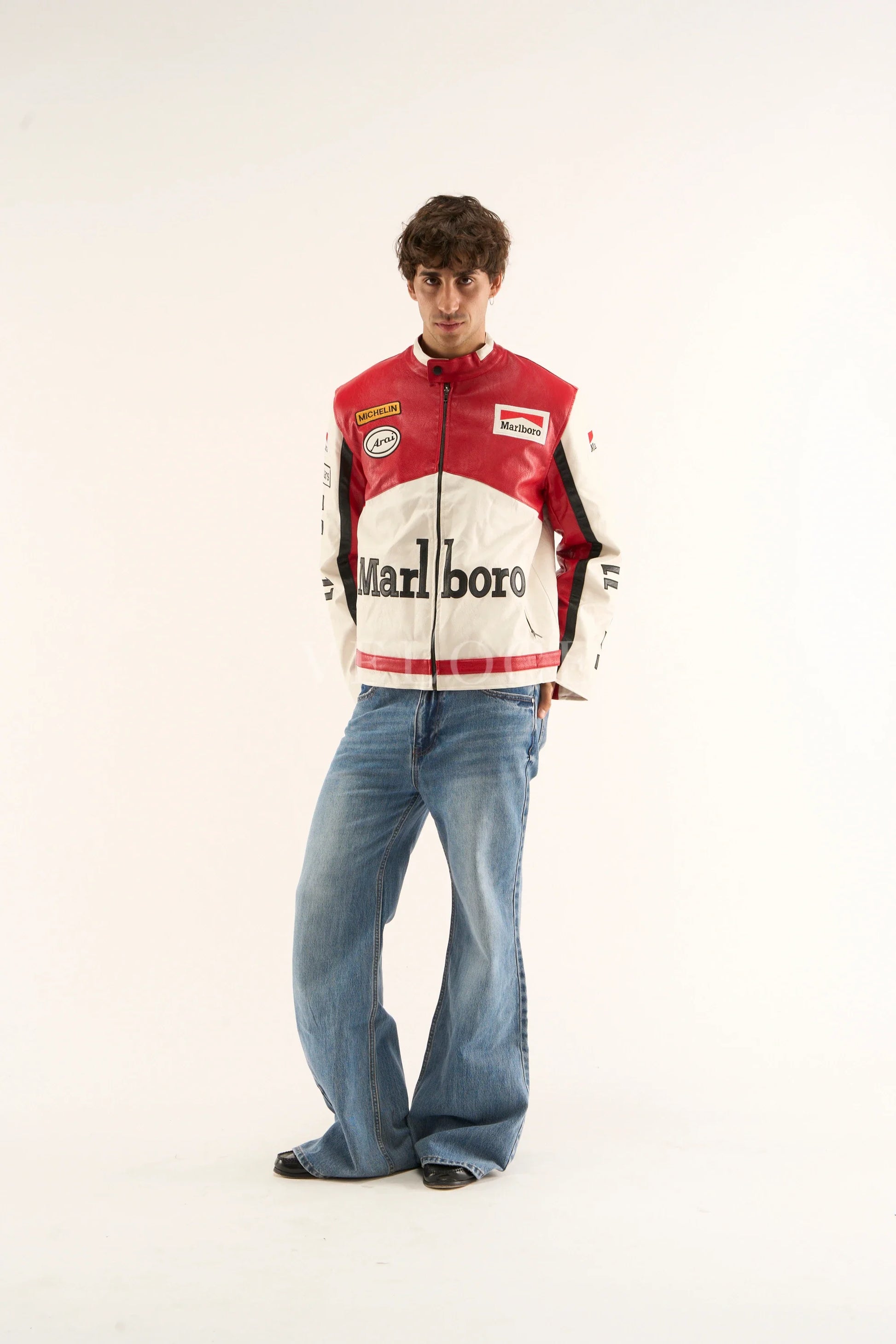Blouson de course en cuir Marlboro - Édition classique