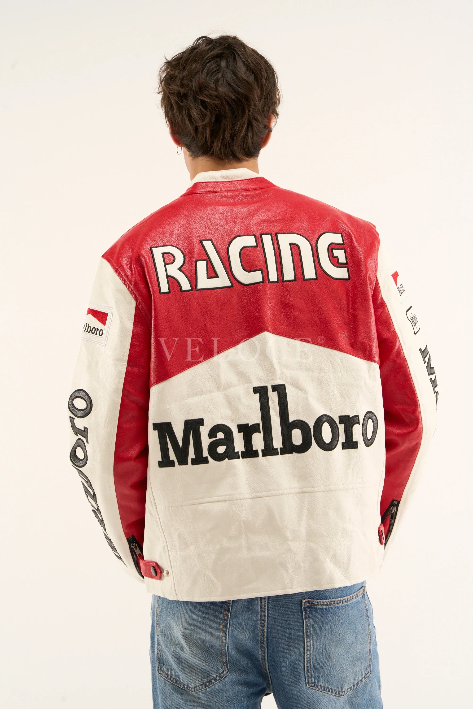 Blouson de course en cuir Marlboro - Édition classique