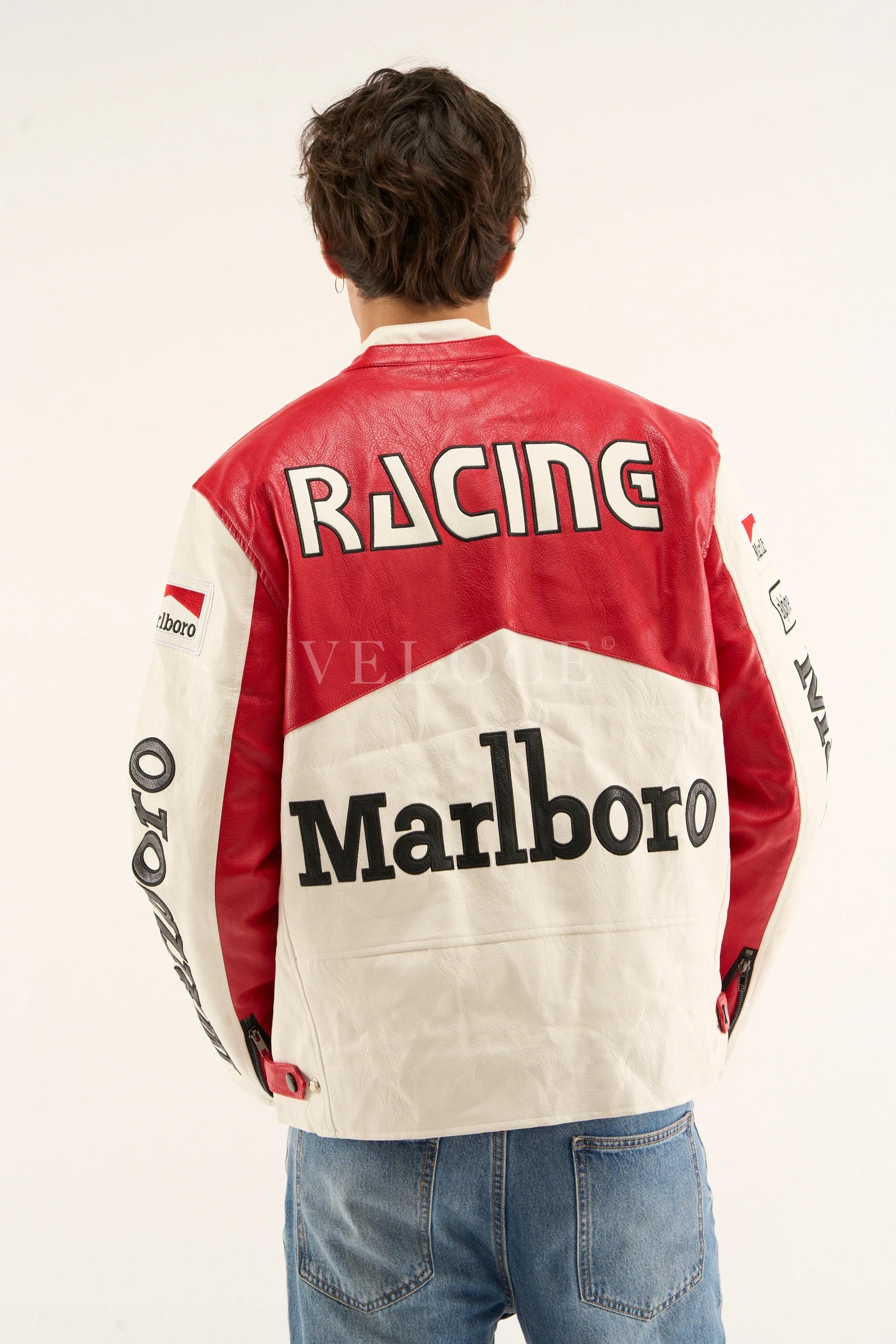 Blouson de course en cuir Marlboro - Édition classique