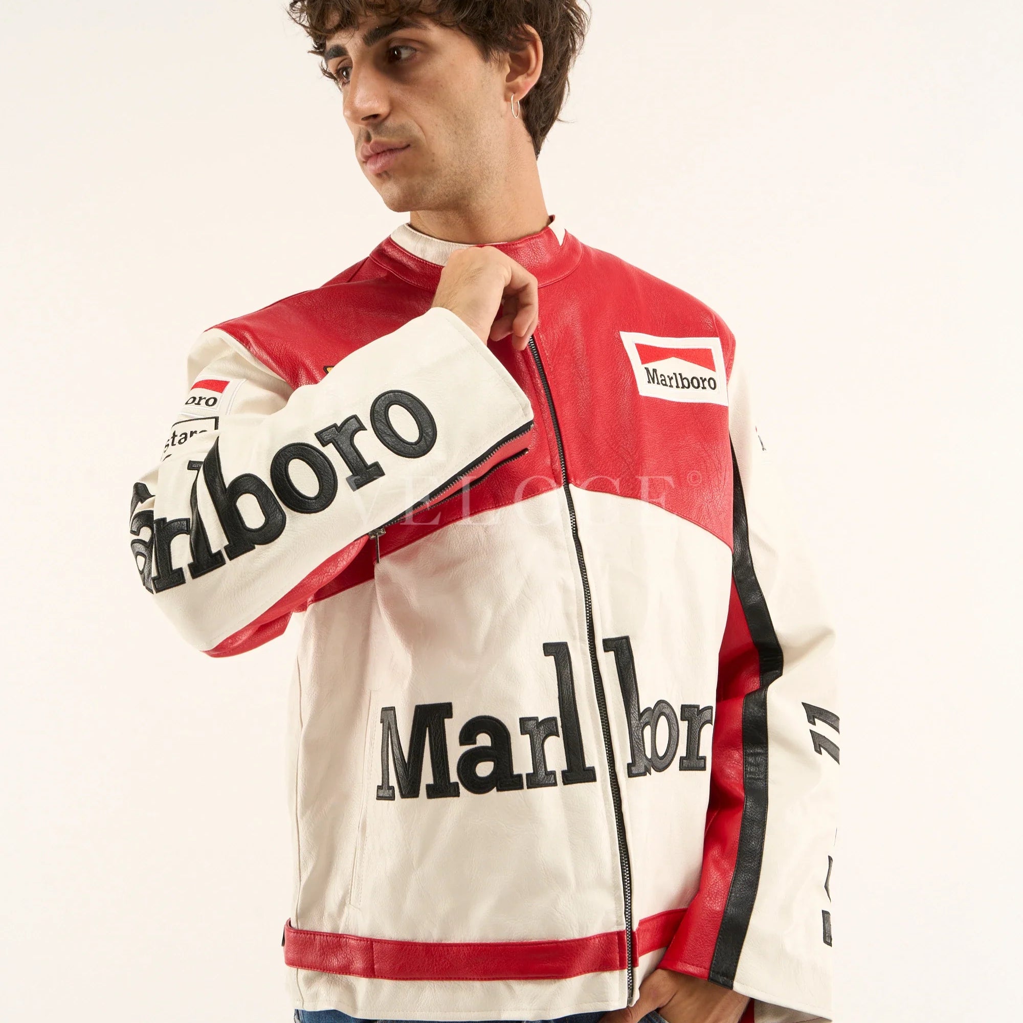 Blouson de course en cuir Marlboro - Édition classique
