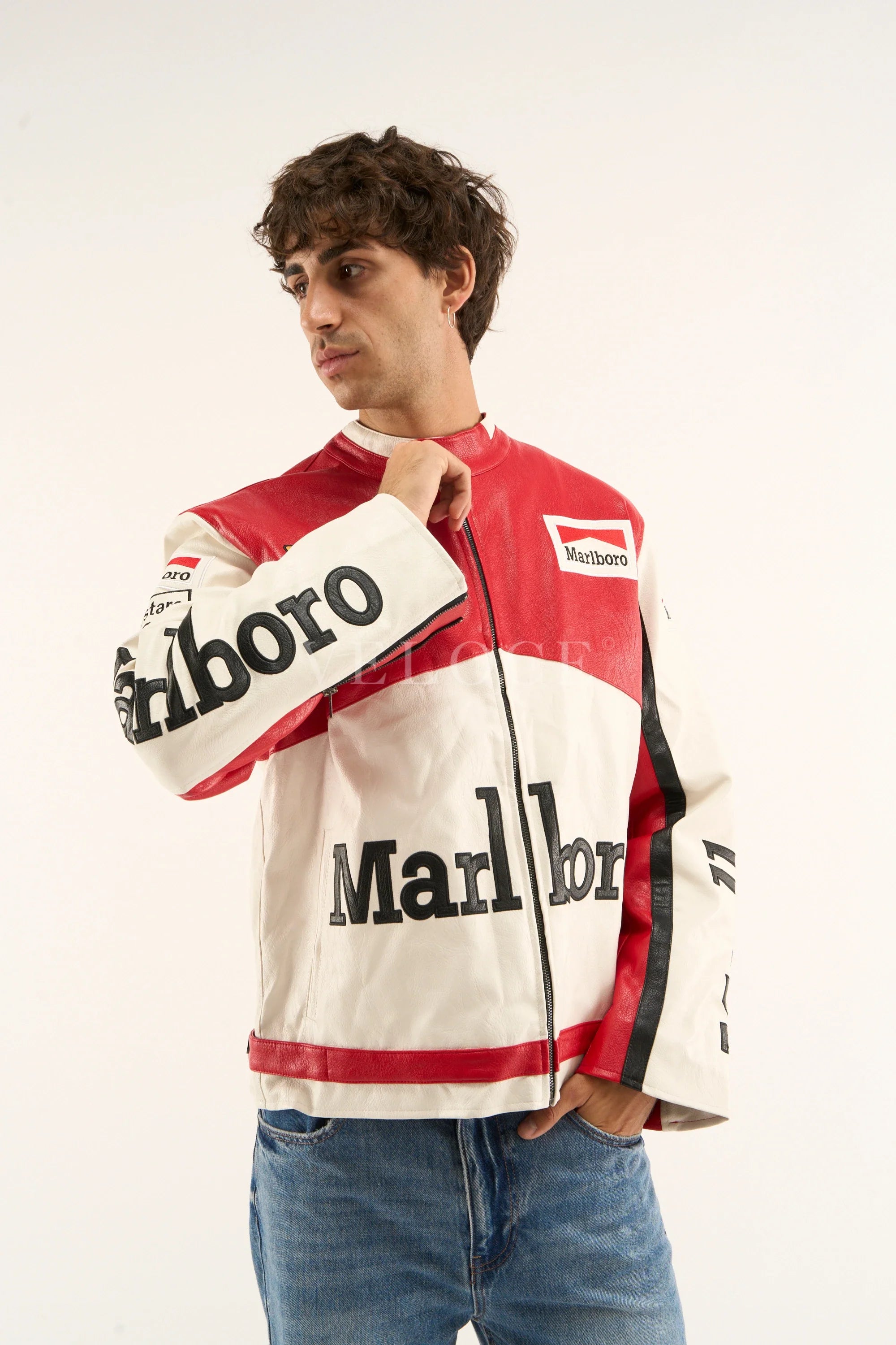 Blouson de course en cuir Marlboro - Édition classique
