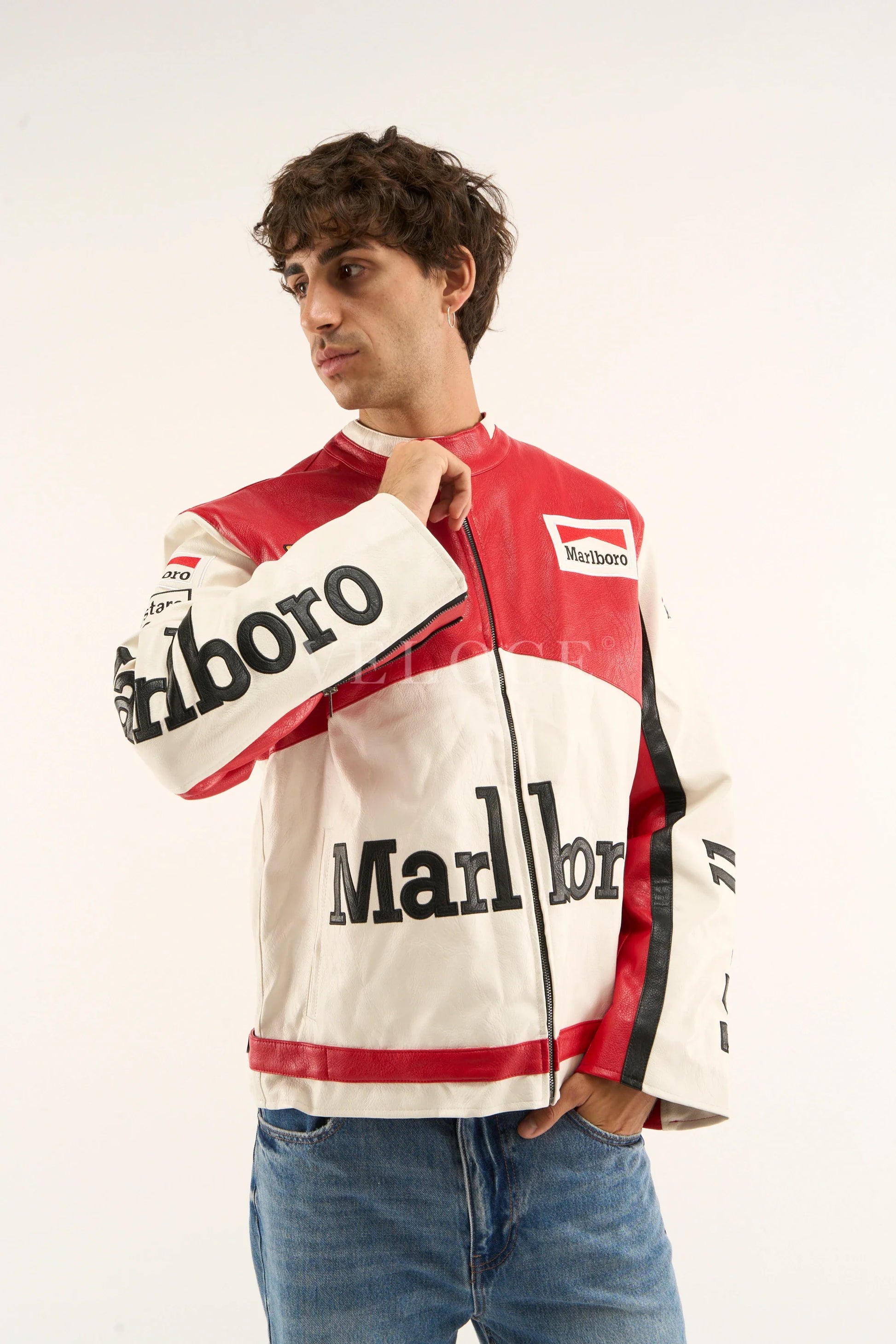 Blouson de course en cuir Marlboro - Édition classique