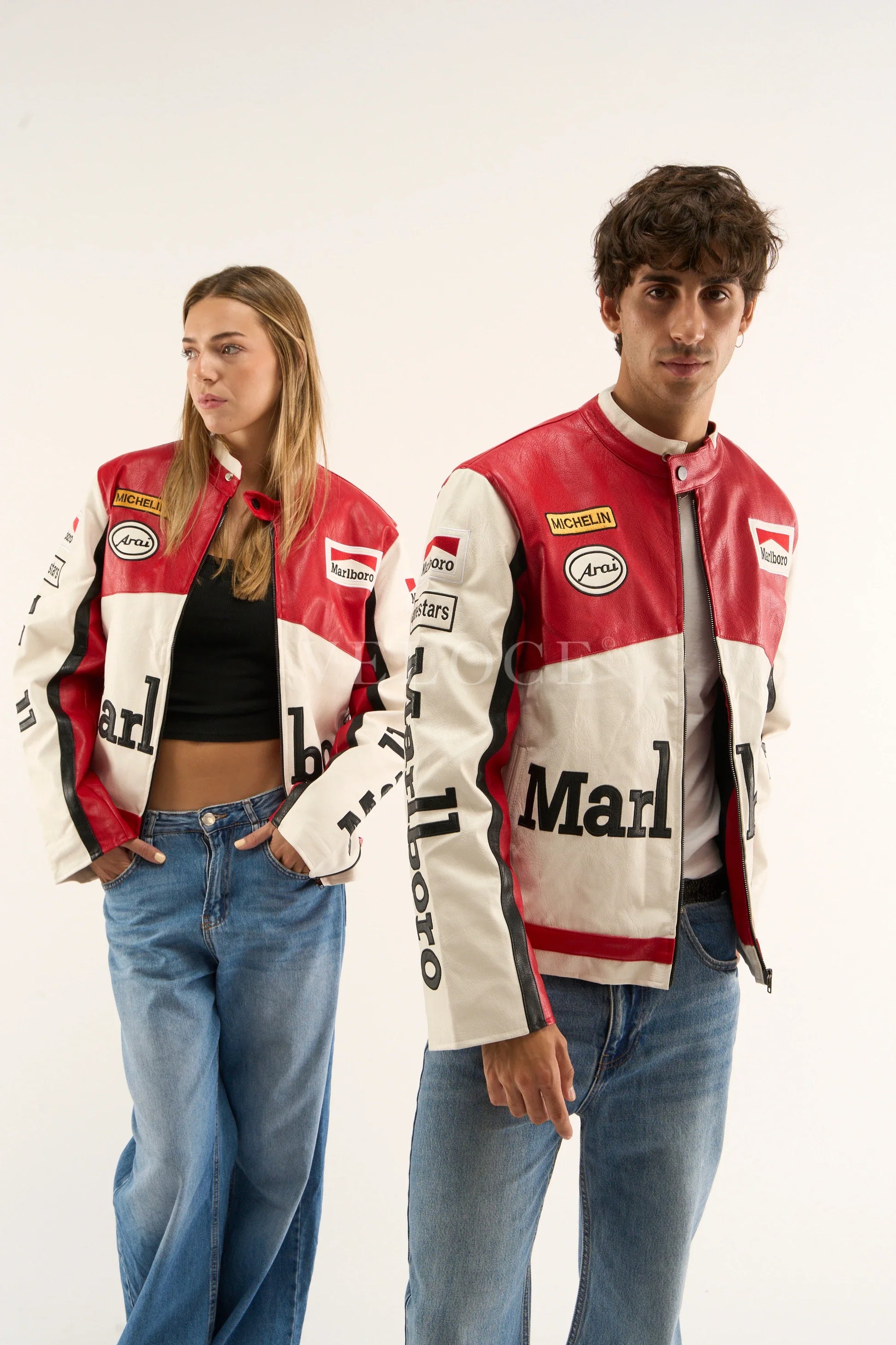 Blouson de course en cuir Marlboro - Édition classique