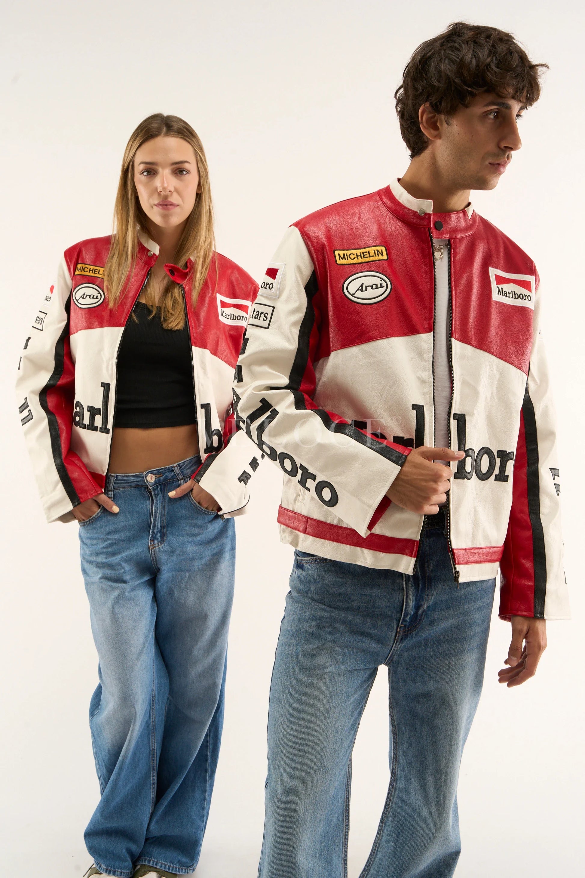Blouson de course en cuir Marlboro - Édition classique