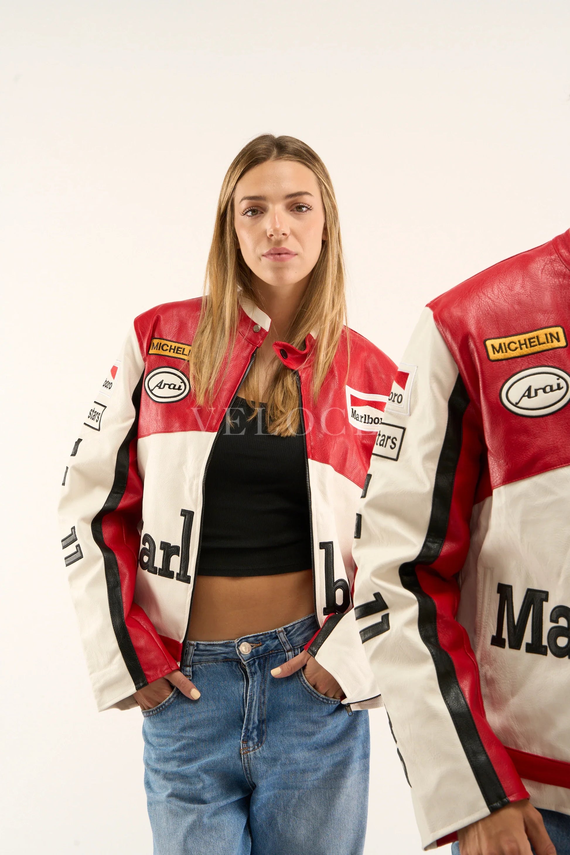 Blouson de course en cuir Marlboro - Édition classique