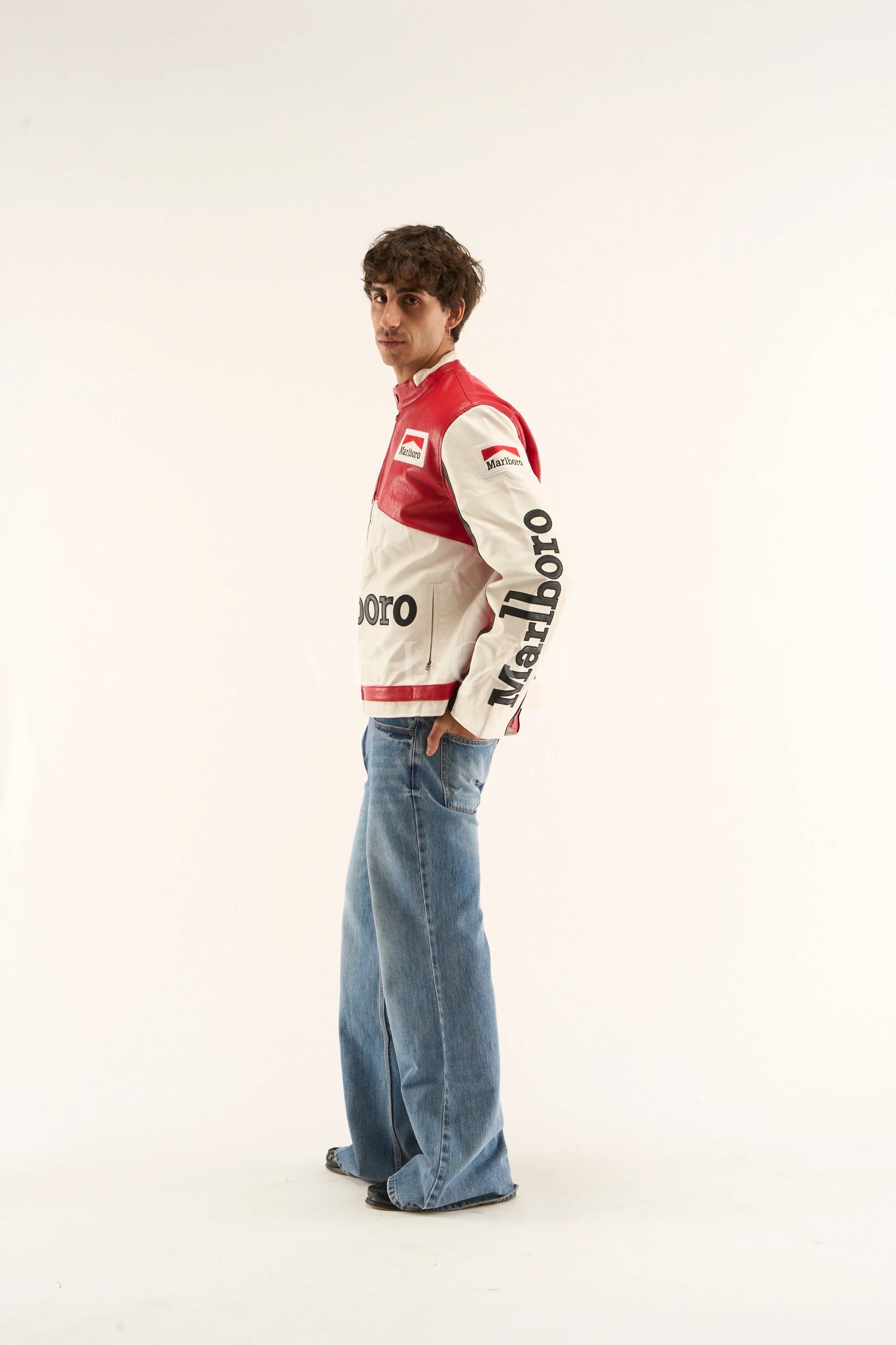Blouson de course en cuir Marlboro - Édition classique