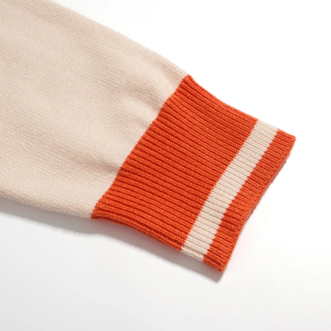 Gilet en maille rétro – Crème vintage